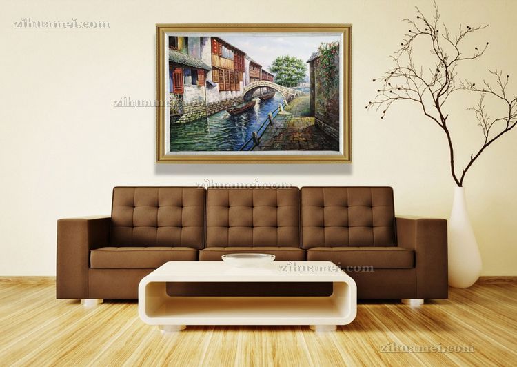手绘油画风景