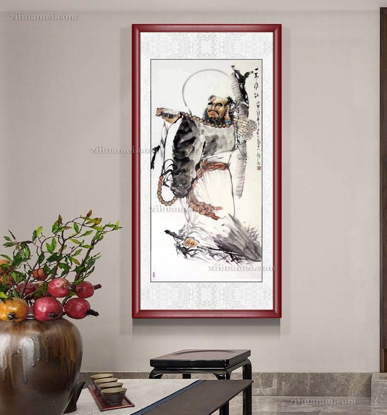 一苇渡江人物国画