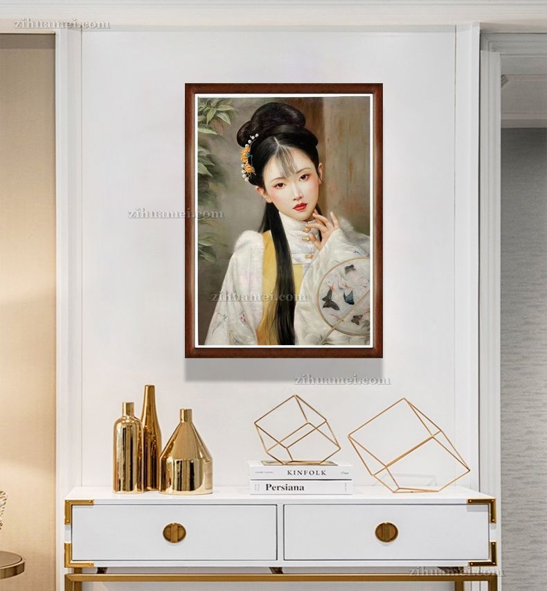 客厅人物美女油画挂画