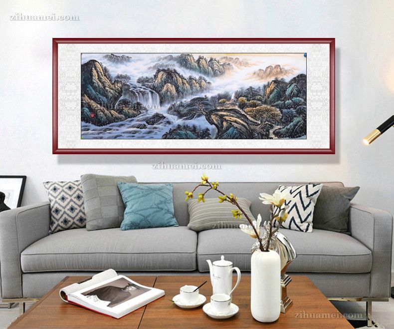 手绘山水画