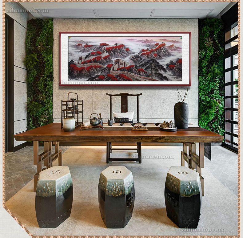 国画长城图片