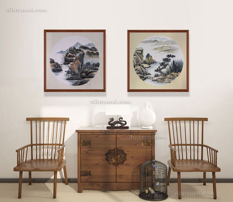 手绘山水国画