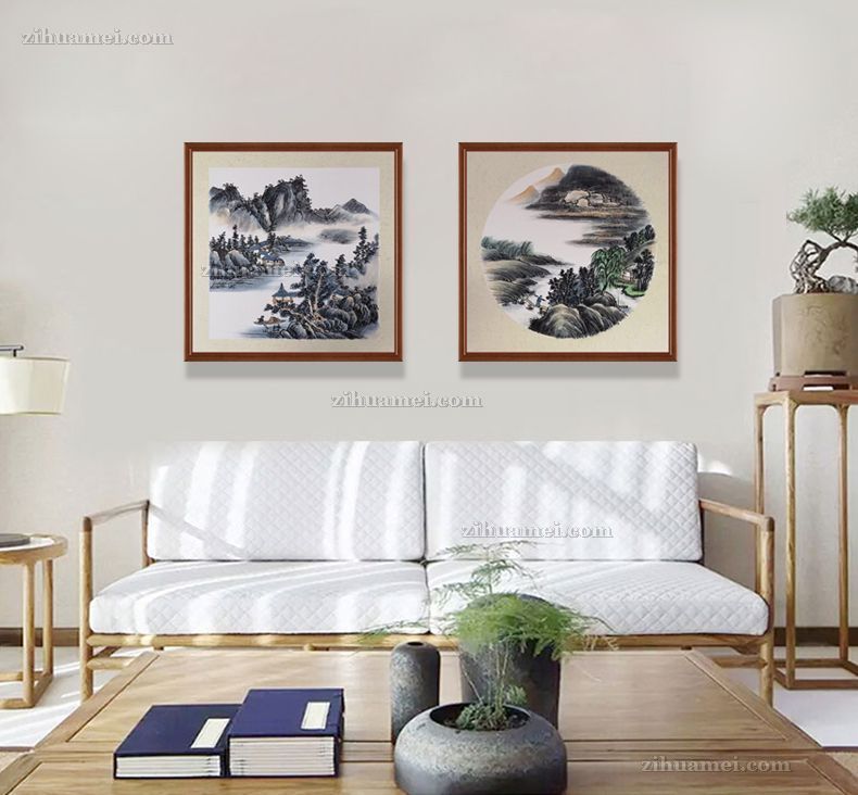 仿古卡纸手绘国画
