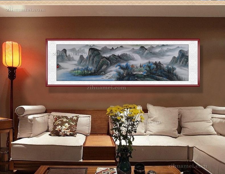 适合大厅餐厅的山水国画