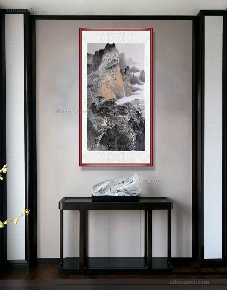 玄关适合挂什么山水画