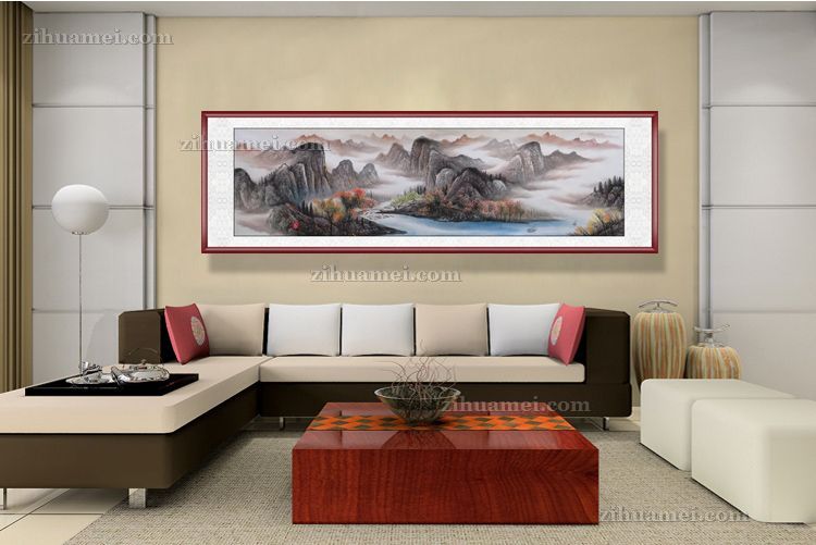 酒店大厅适合的山水画