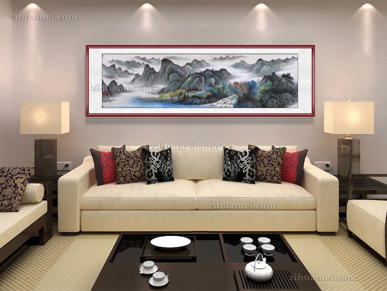 酒店大厅适合的山水画