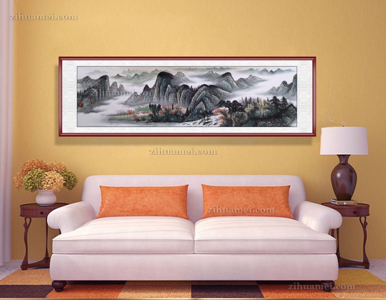 大厅客厅适合的山水画