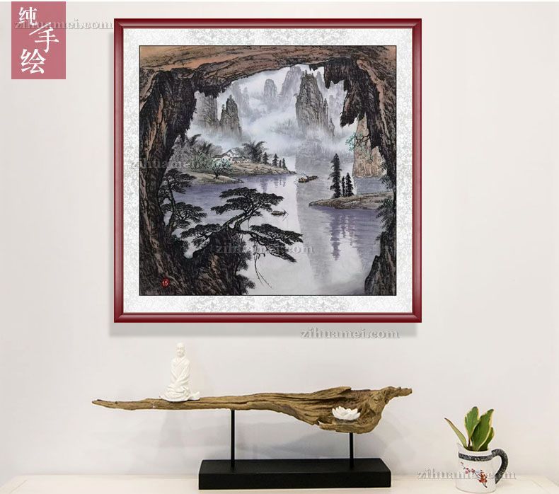 背景墙适合什么山水画