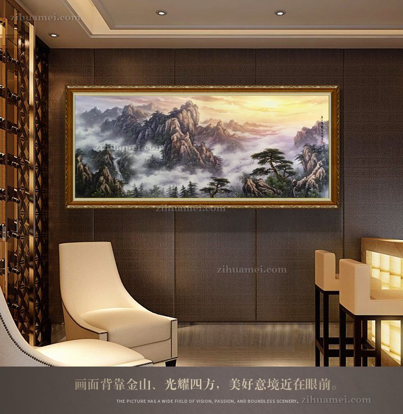 适合办公室大厅的风景油画