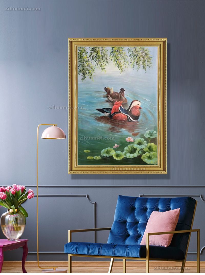 适合玄关的动物油画
