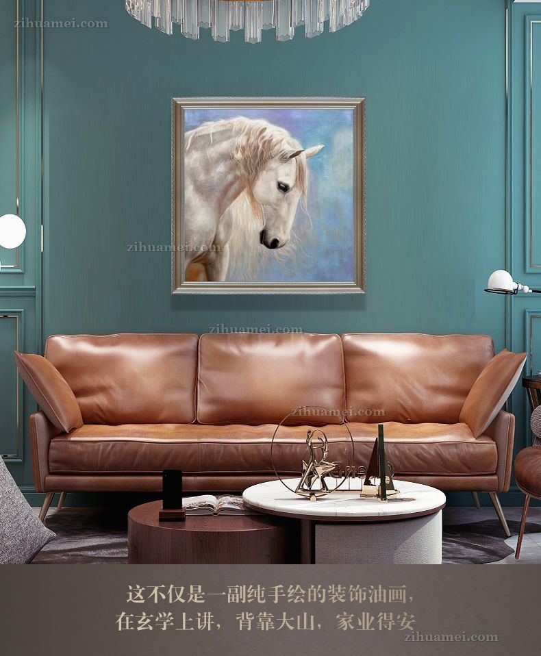 纯手绘当代艺术马头小写意现代油画作品