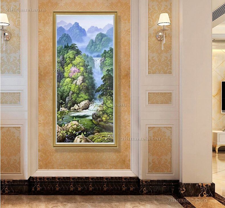 酒店玄关适合什么样的山水油画作品