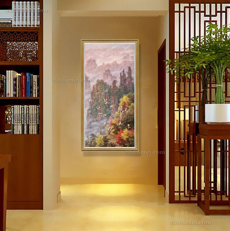 张家界山水风景油画纯手绘山水风景油画