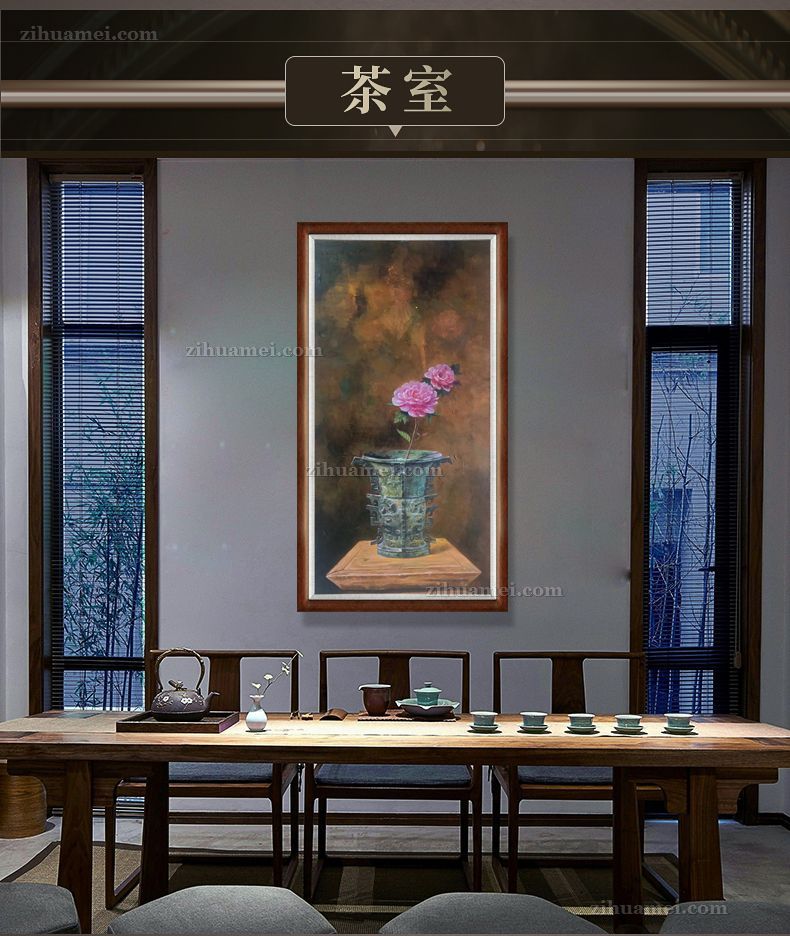 适合办公室书房的青铜器静物写实油画作品