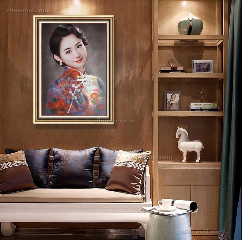 适合酒店客厅卧室的人物油画美女油画