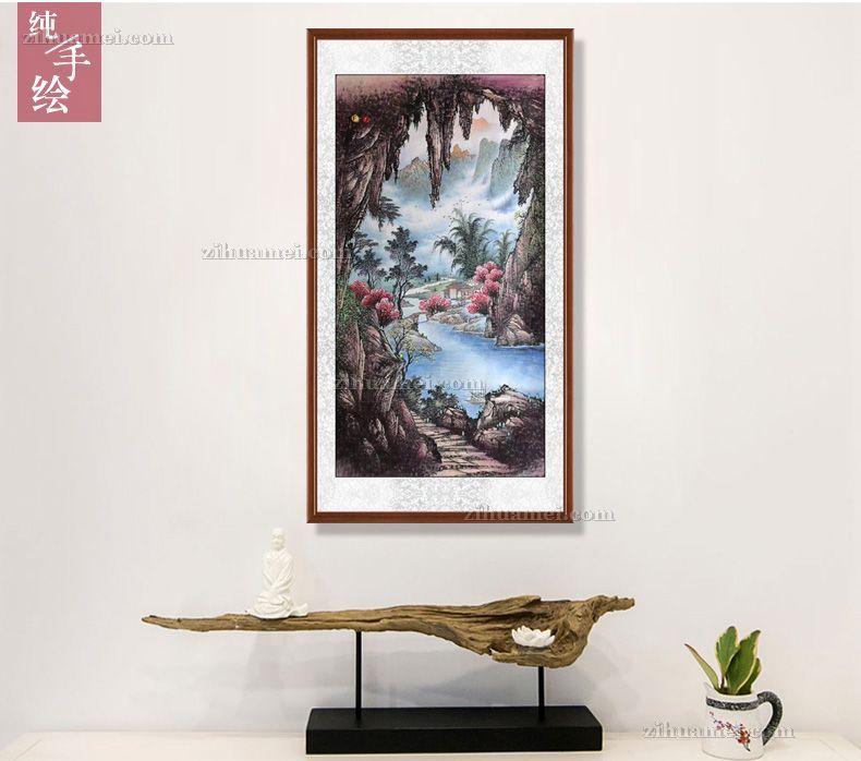 纯手绘工笔国画当代艺术风景画