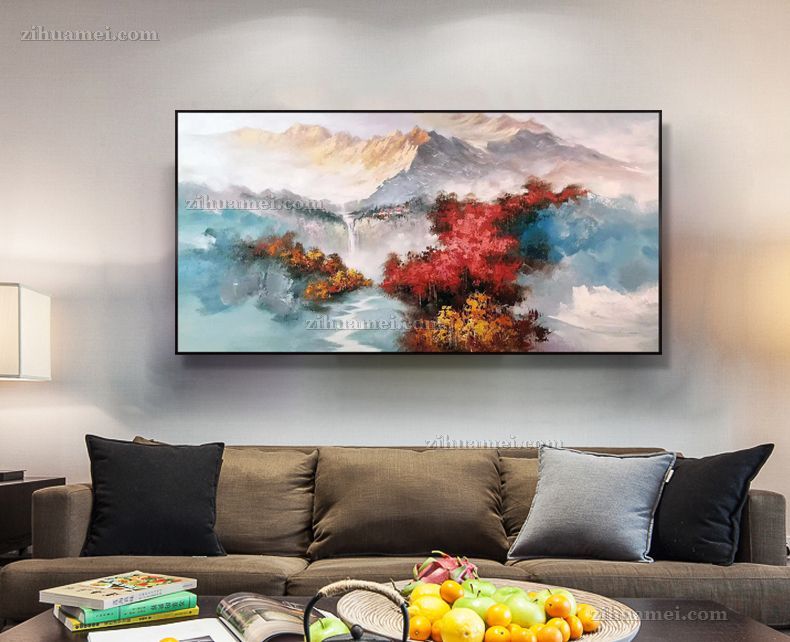 纯手绘抽象油画当代艺术风景画