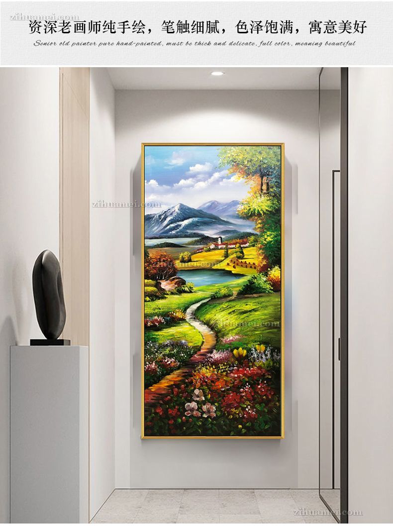 纯手绘美式风景油画