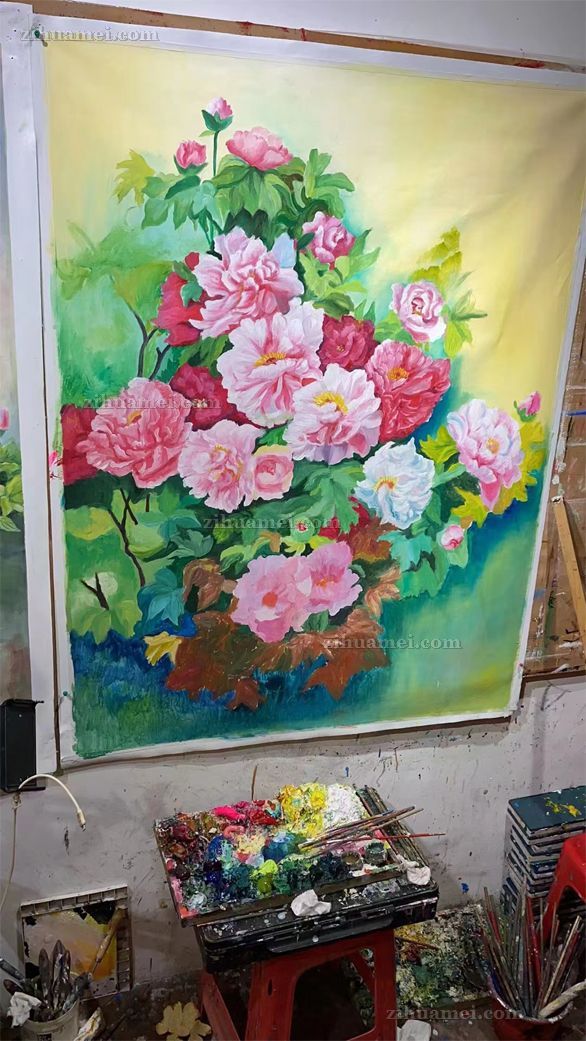 适合卧室的精品写实花卉油画