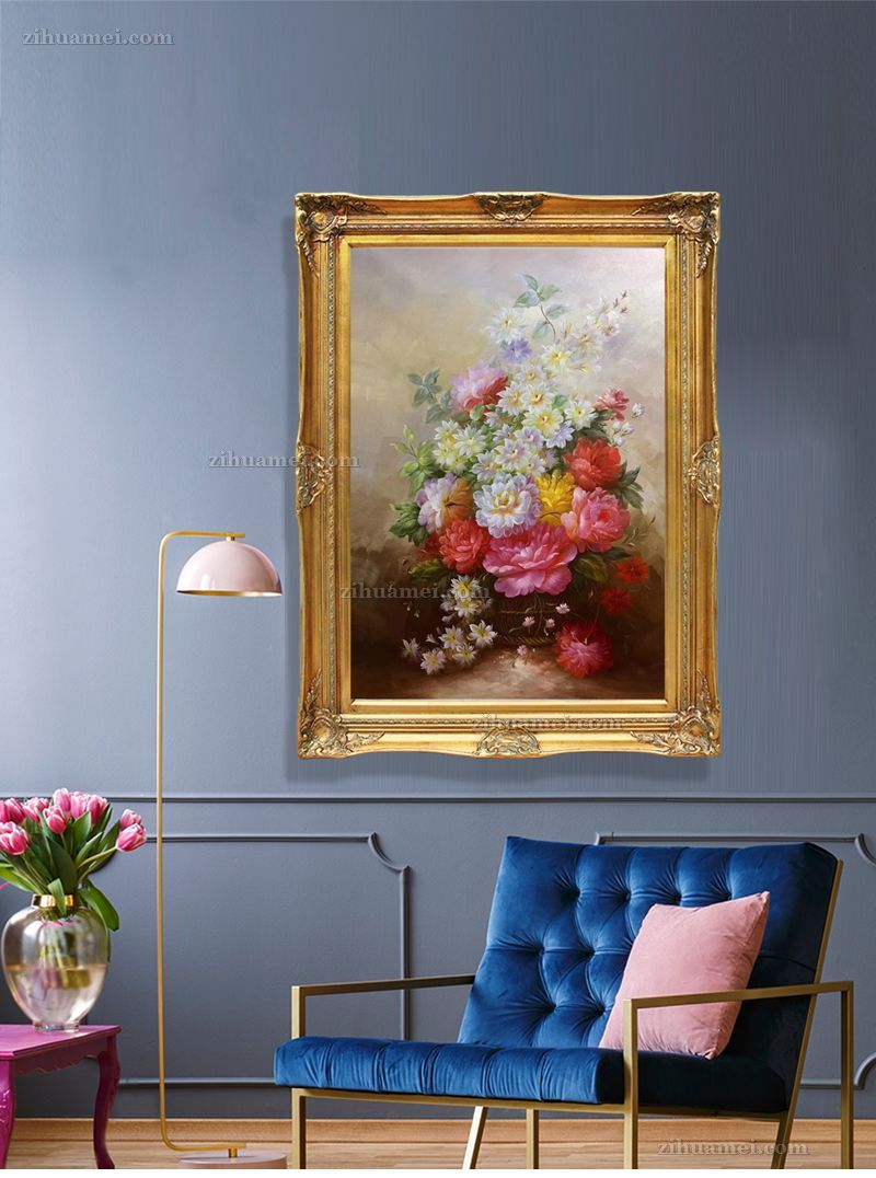纯手绘花卉油画