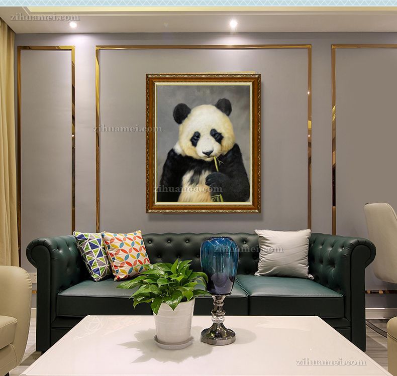 适合挂在客厅书房的动物油画