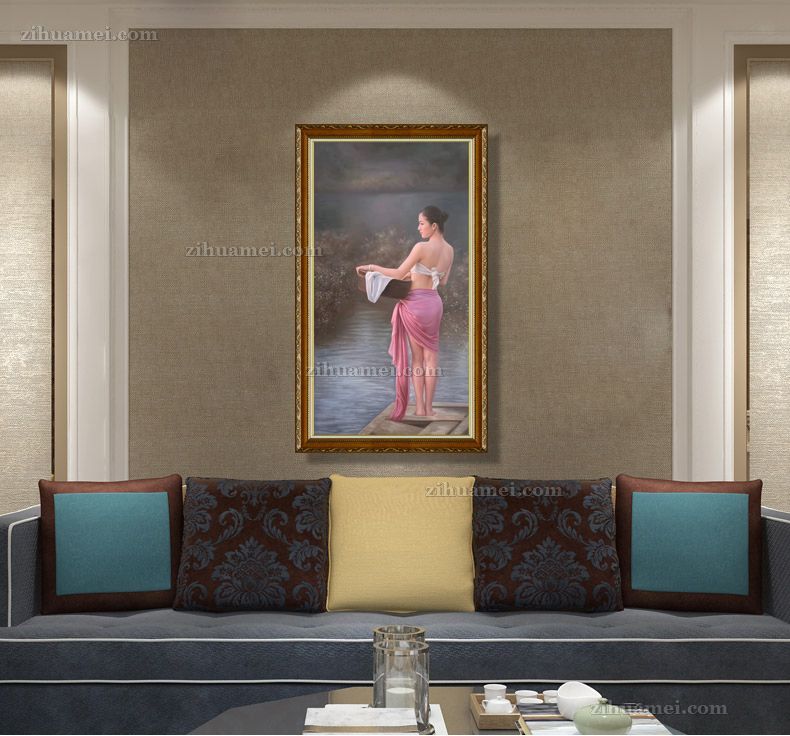 适合酒店卧室的人物油画作品