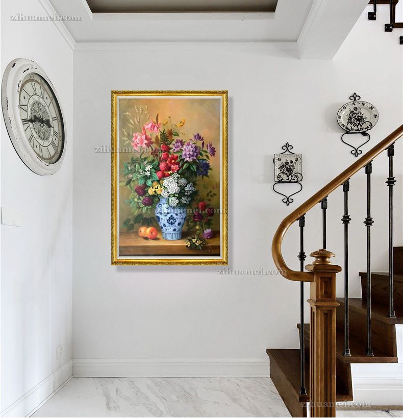 酒店玄关适合什么样的花卉油画作品