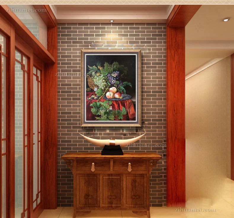 欧式餐厅油画水果静物写实油画