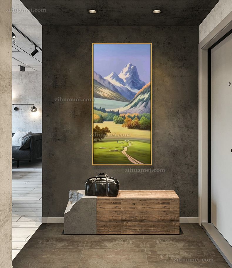 现代装饰玄关画现代轻奢简约风景油画