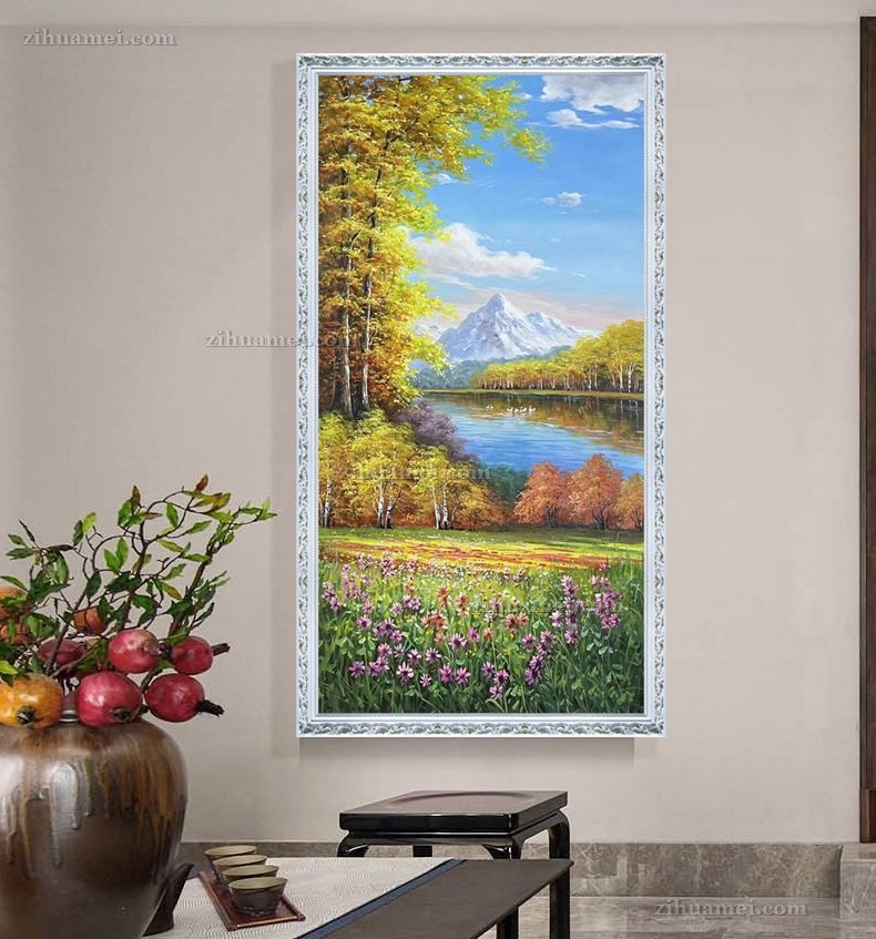 玄关风景油画手绘欧式美式风景油画