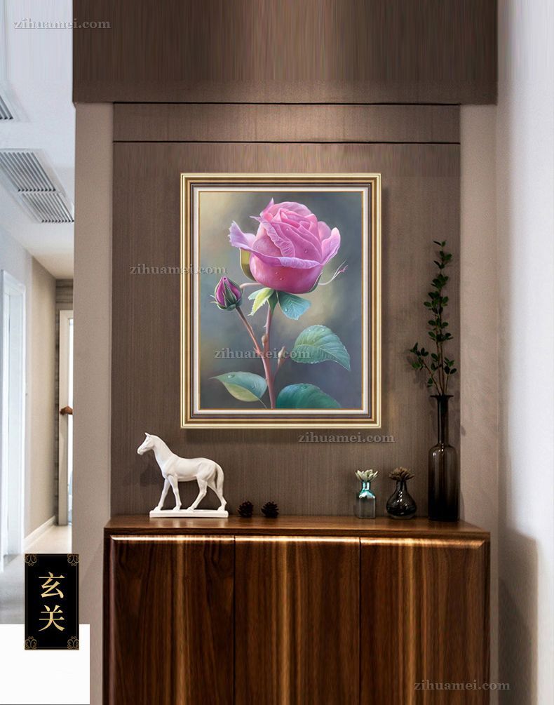 送朋友精品油画玫瑰花