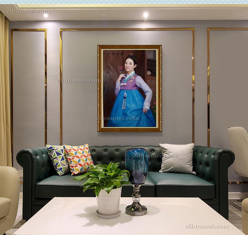 适合客厅茶厅的人物油画美女油画