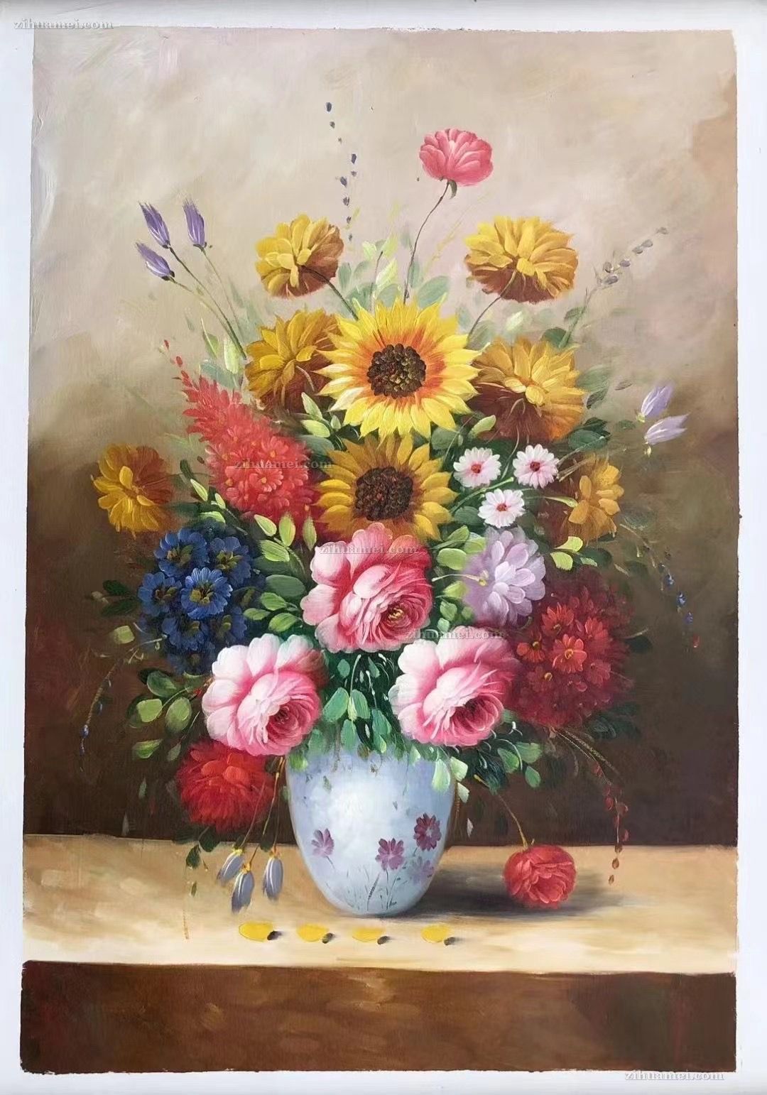 客厅花卉油画