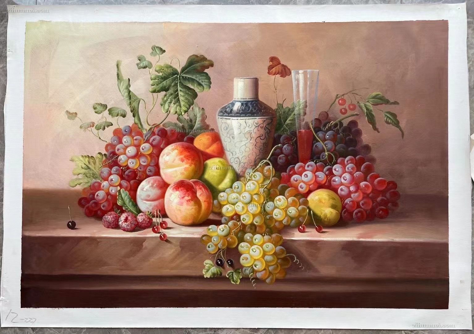 水果静物纯手绘油画