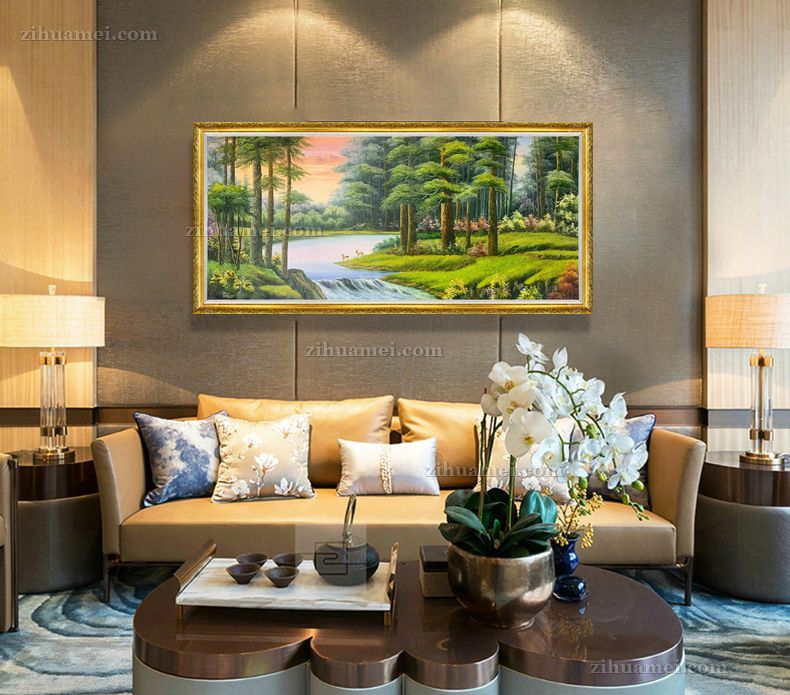 纯手绘精品山水风景油画