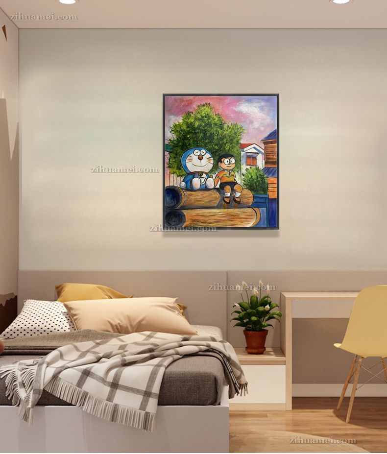 适合书房卧室的儿童油画