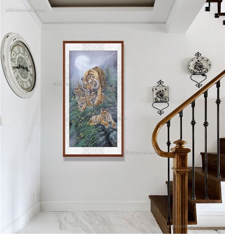精品工笔动物老虎国画