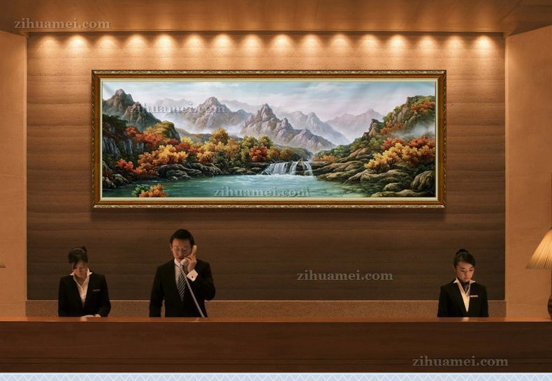 东北刀画山水风景油画