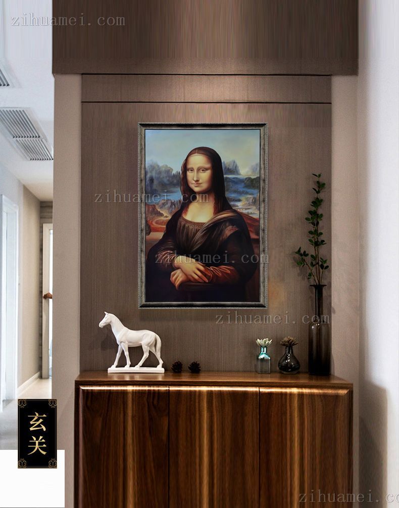 世界名画蒙娜丽莎写实人物画