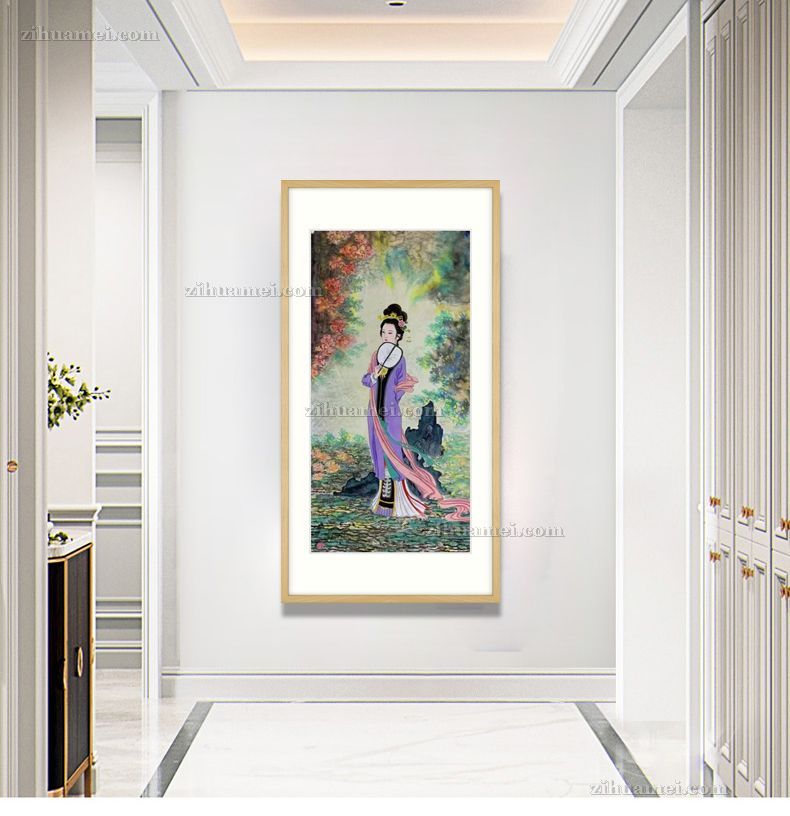 玄关茶楼古典美女仕女国画