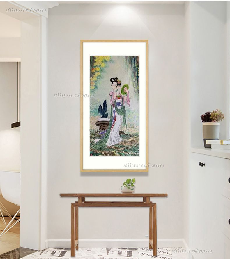 水墨美女人物国画
