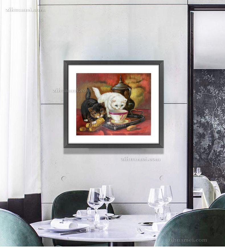 小猫动物油画宠物油画