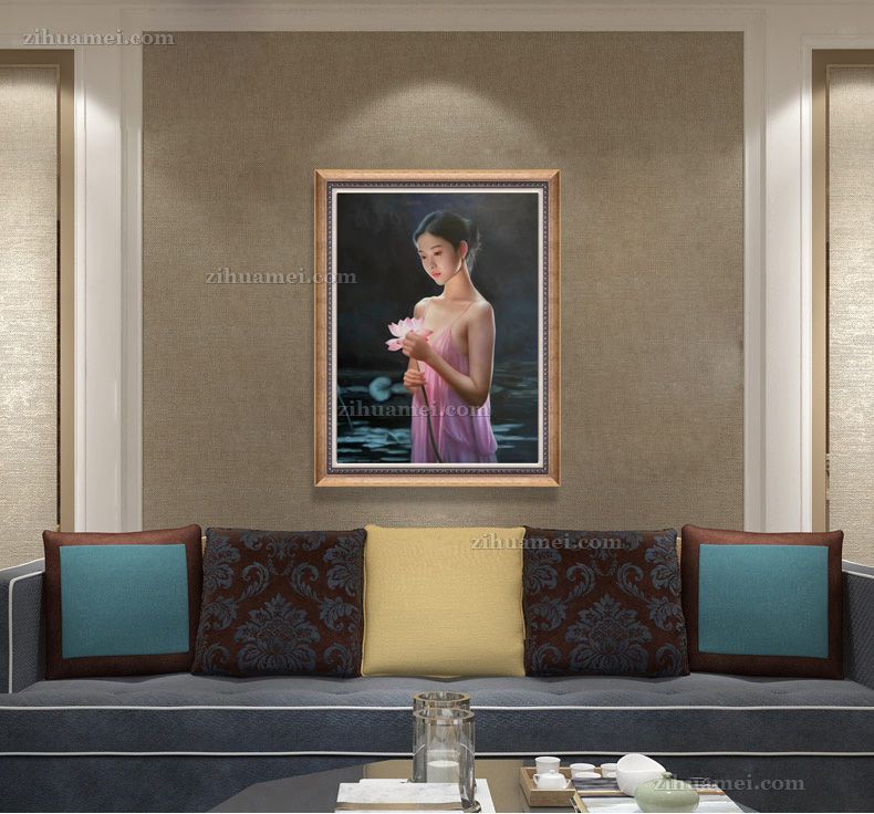 原创美女人体手绘人物油画