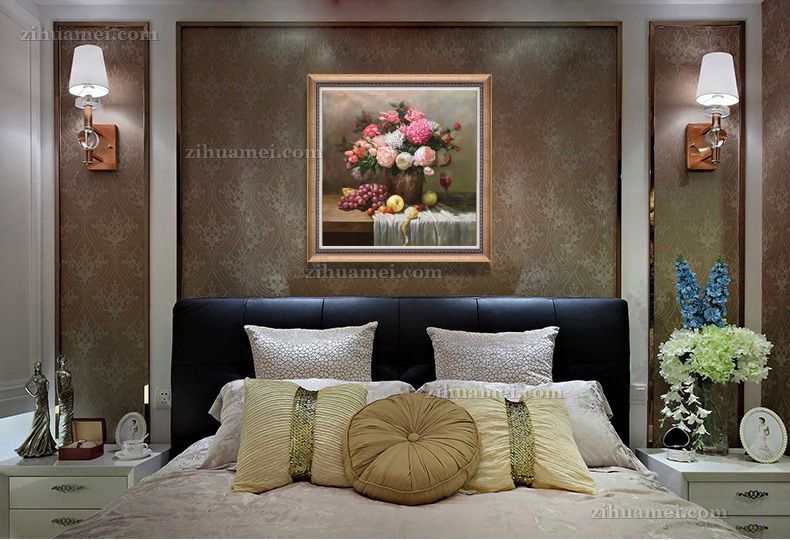 收藏精品欧式古典花卉油画
