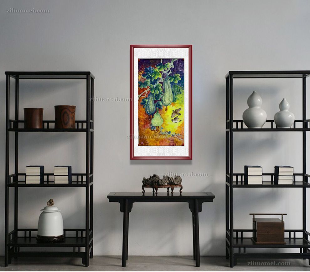 小南瓜水墨国画