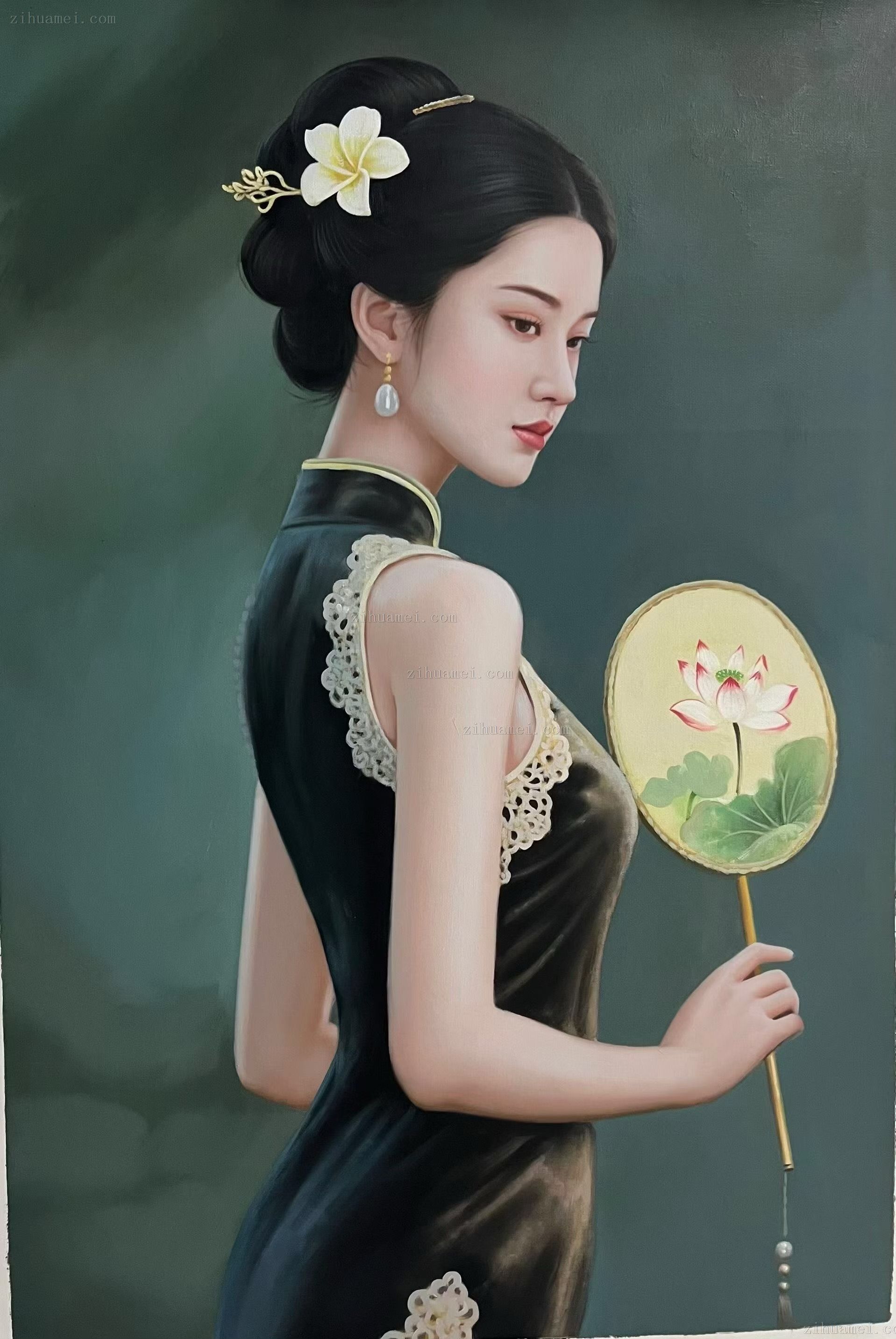 写实人物美女油画