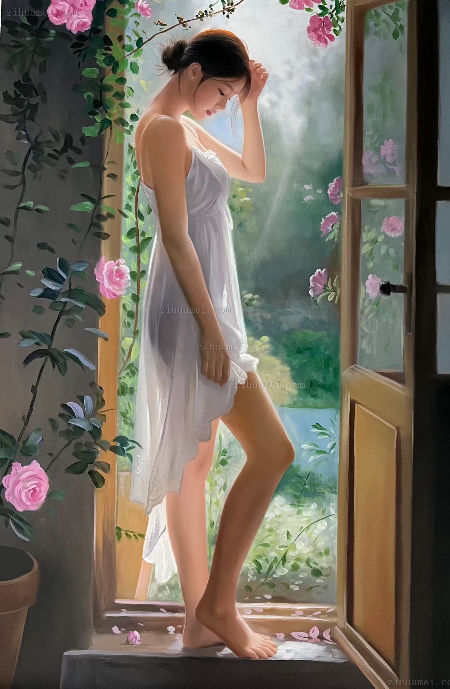 美女油画