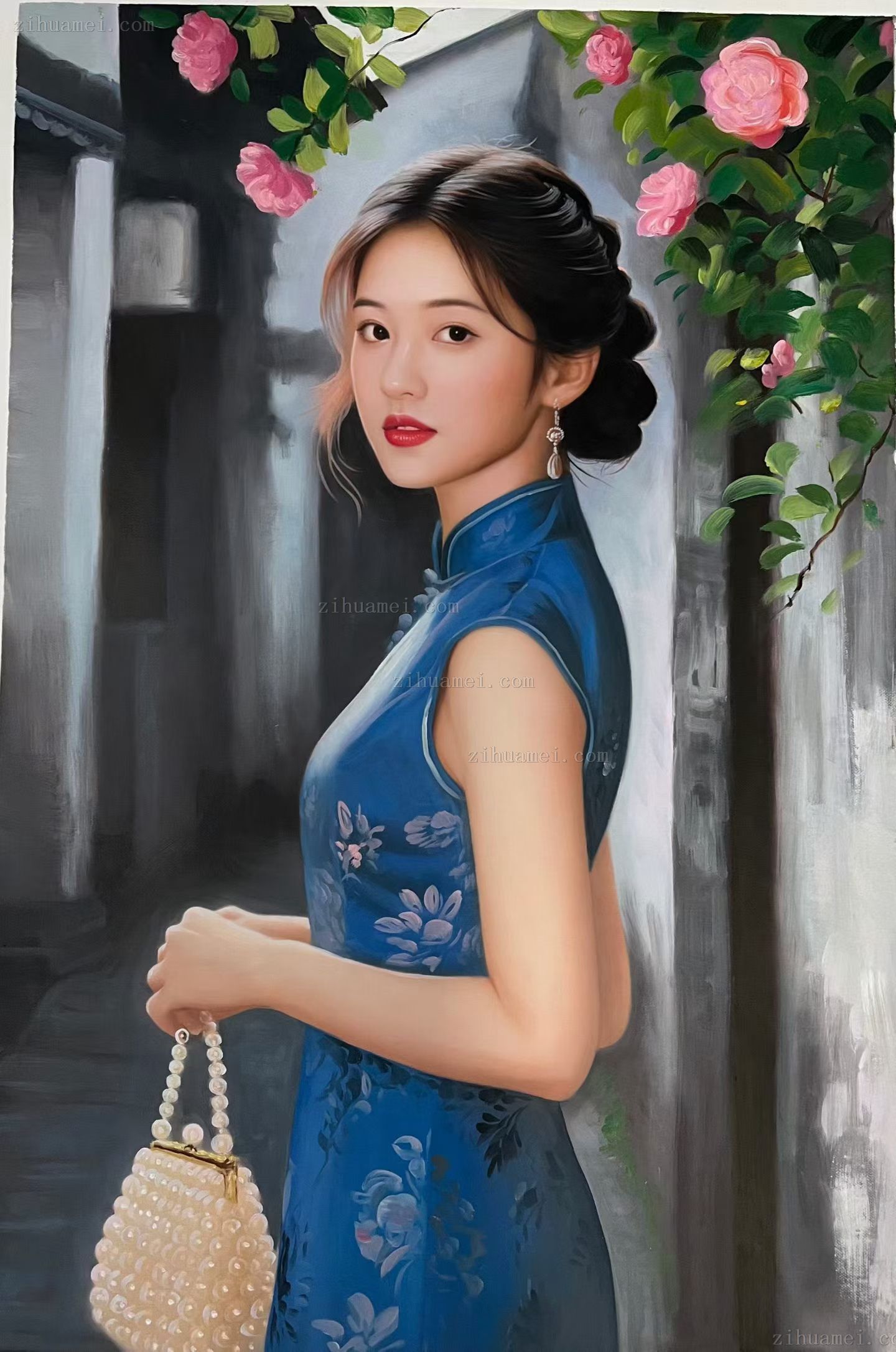 美女油画