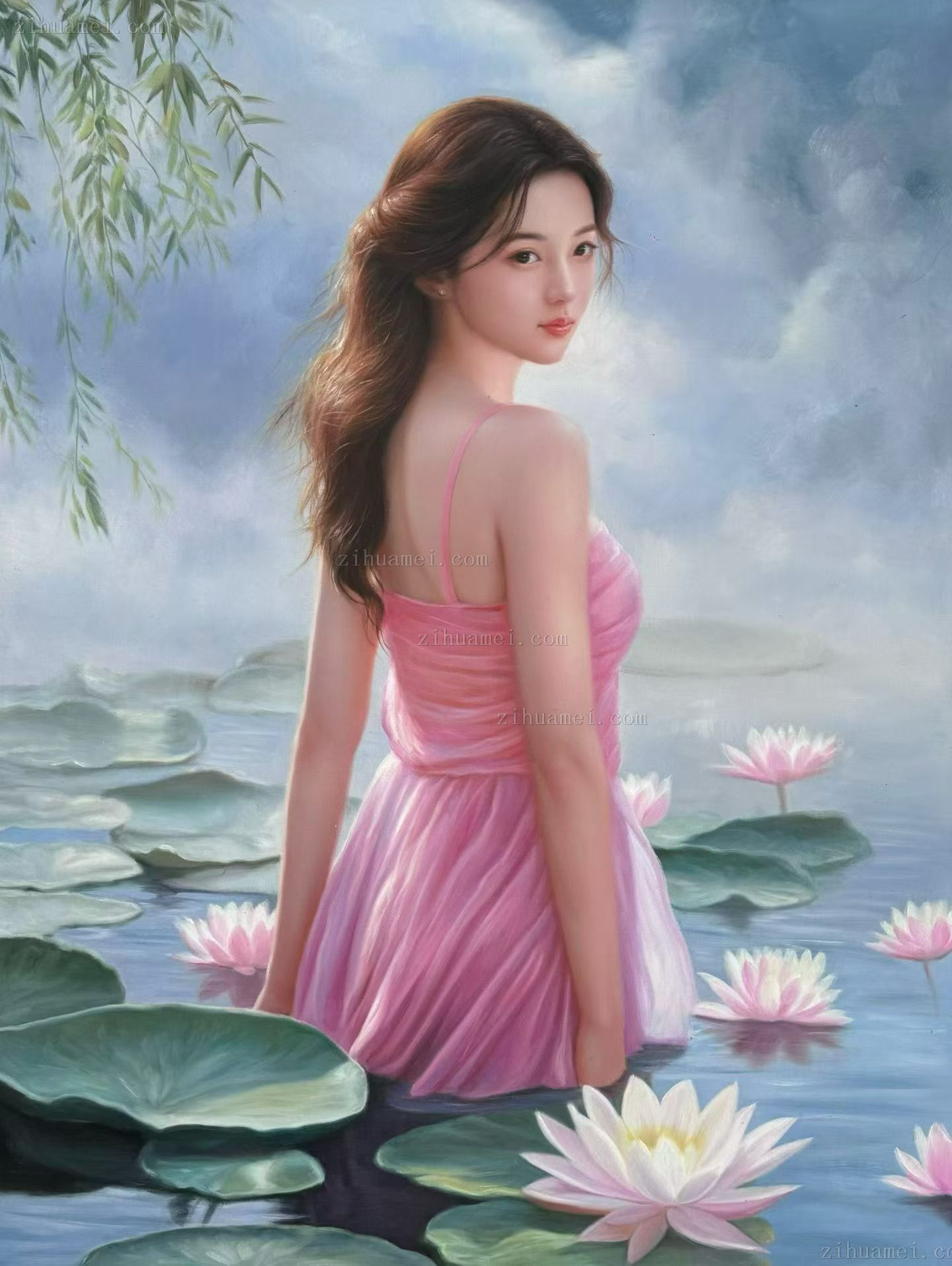 美女油画